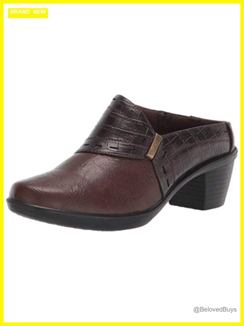 Easy Street Cynthia Mule Block Heel Pull-On Ornamented Casual Shoe